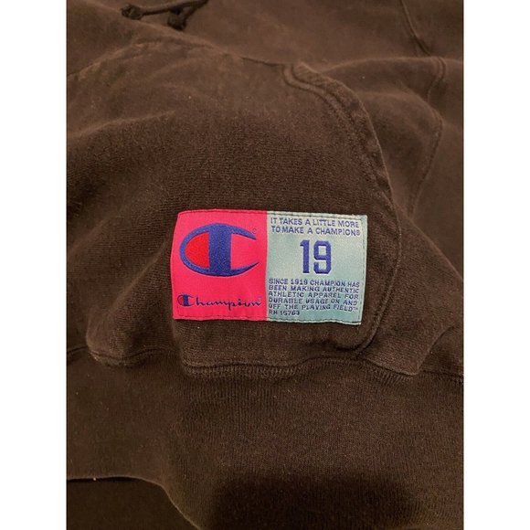 Champion Reverse Weave spell out script hoodie sweatshirt black. - Picture 6 of 10